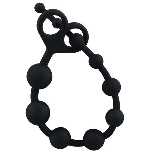 TOYBOY Anal Beads with Finger Rings 34 cm BLACK