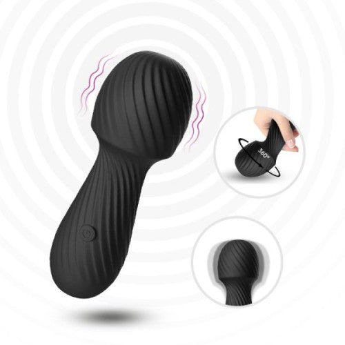TOYBOX mini WANDA massaging vibrator BLACK 13 CM
