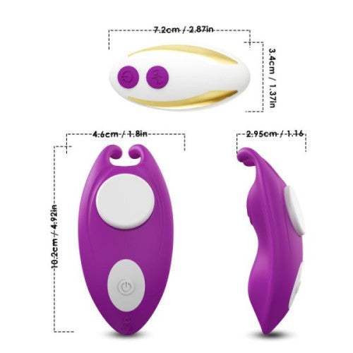 QUEEN'S wearable CLIP-ON vibrator with remote control PURPLE