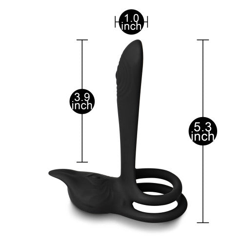 Remote controlled Couples Vibrator with Dual Penis Ring