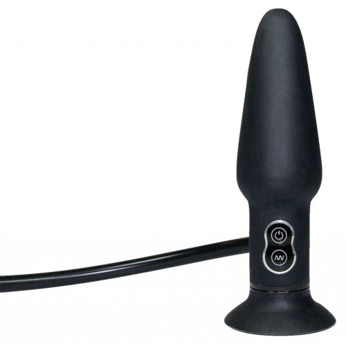 True Black Vibrating inflatable Anal Plug