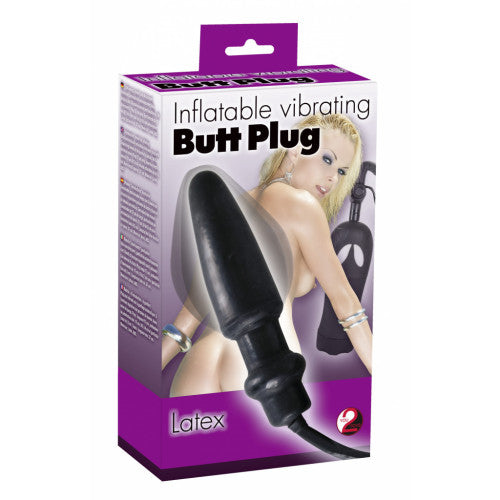 Inflatable Latex Vibrating Butt Plug