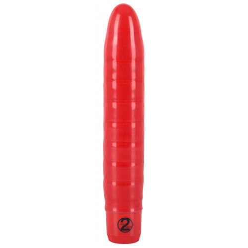 Red Classic Wavy Soft Vibrator 18CM