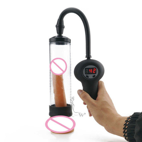 Electric Vacuum Penis Pump Pressure Control Led Monitor 22cm