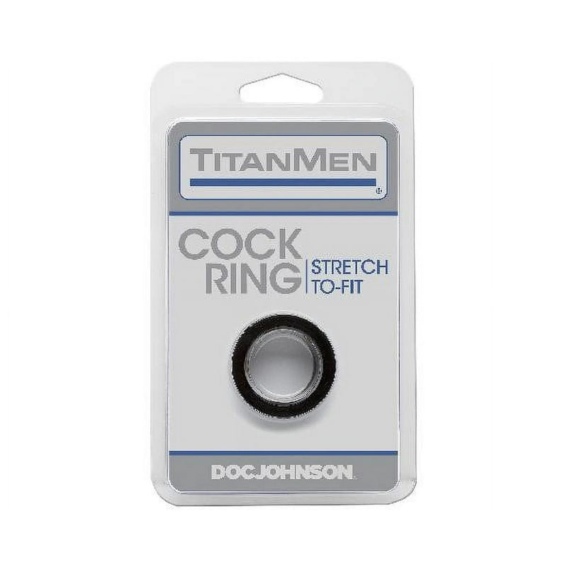 Doc Johnson TitanMen Stretch Penis Ring - Black