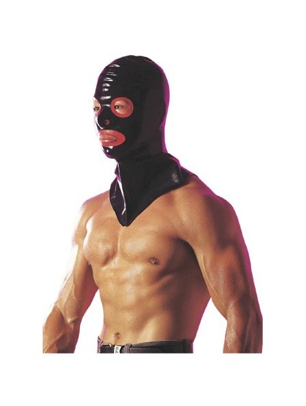 Latex mask black/red.