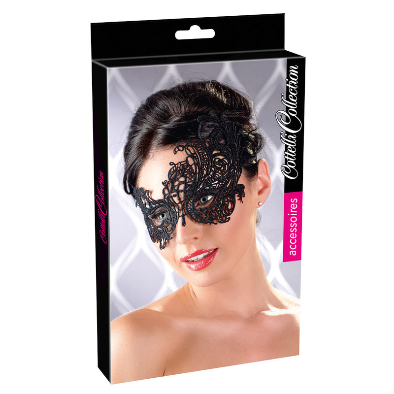 Black Embroidered Eye Mask