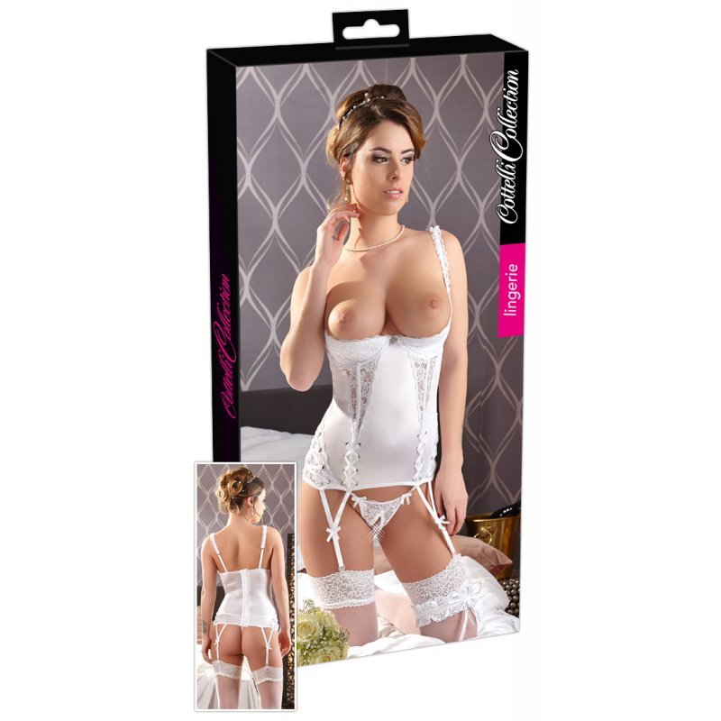 Sensual White Satin Corset