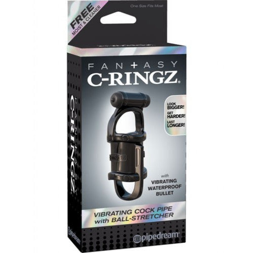 Fantasy C-Ringz Vibrating Cock Pipe With Ball-Stretcher