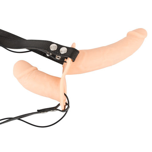 Vibrating Strap-On Duo Fleshwhite