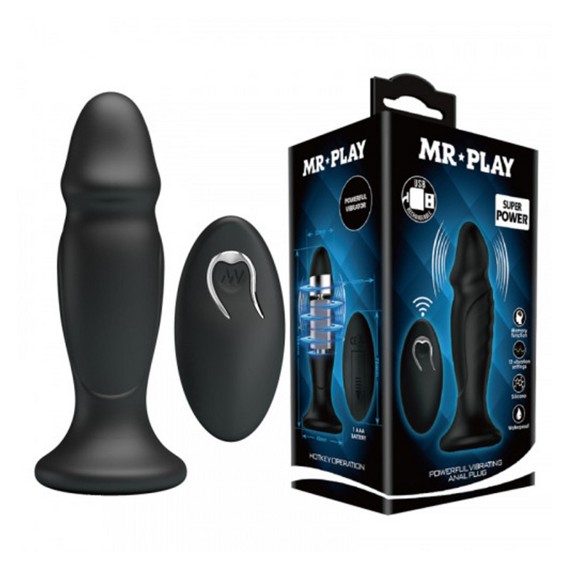 Mr. Play Remote Play Vibrating Anal Plug 13CM