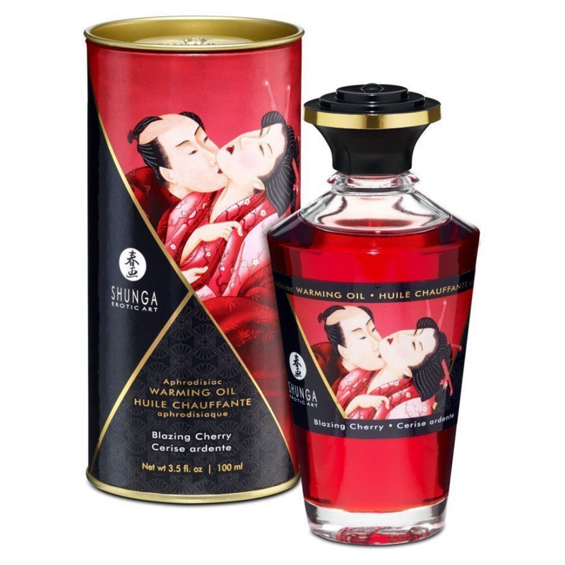 Shunga Intimate Kisses Warming Oil Blazing Cherry 100ml