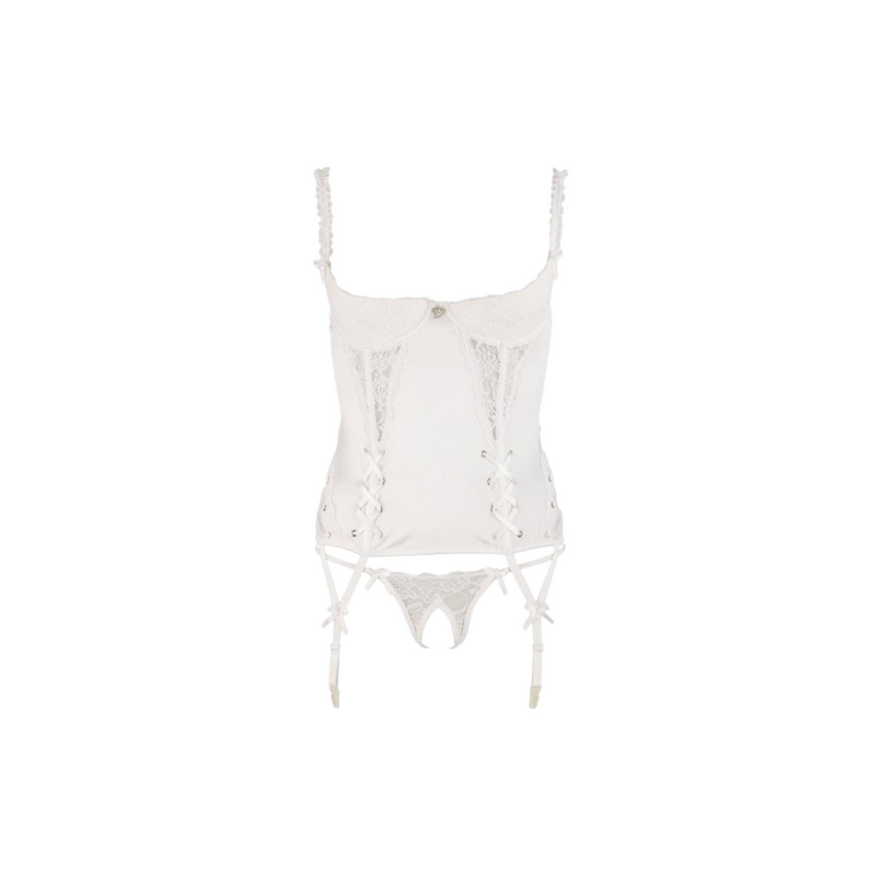 Sensual White Satin Corset