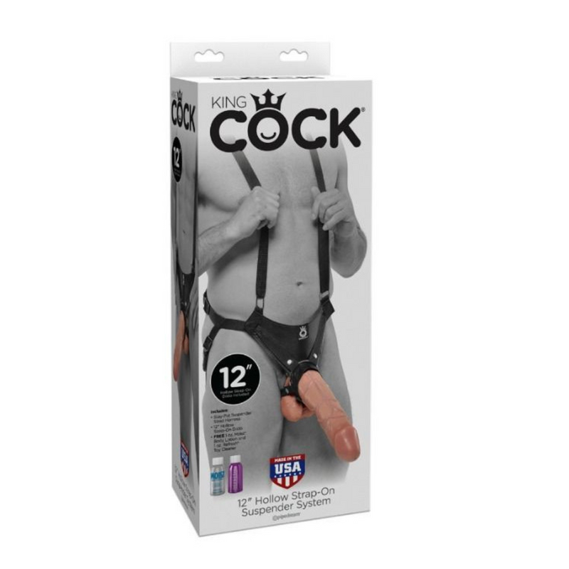 King Cock Hollow Strap-on Dildo With Harness - Skin