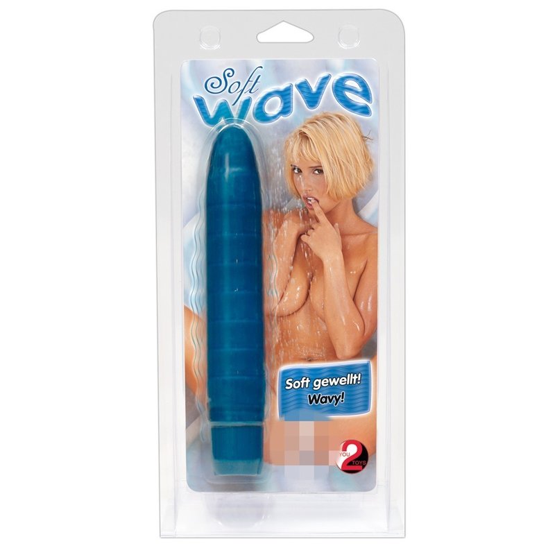 Blue Classic Wavy Soft Vibrator 18CM